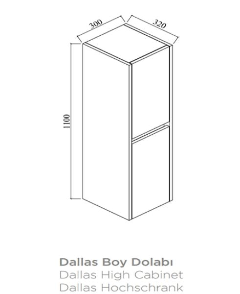 Karen Dallas 80 cm Sonomo/Antrasit Banyo Dolabı