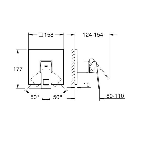 Grohe Eurocube Ankastre duş bataryası