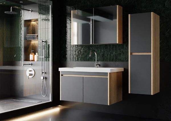 Karen Dallas 60 cm Sonomo/Antrasit Banyo Dolabı