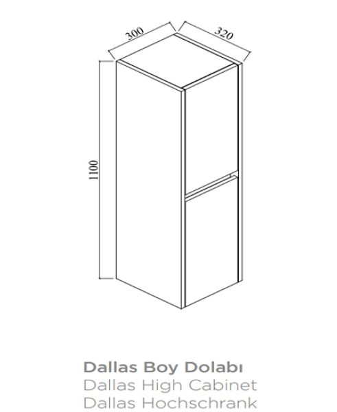Karen Dallas 60 cm Sonomo/Antrasit Banyo Dolabı
