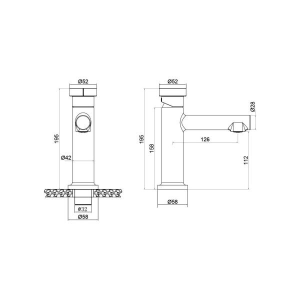 NEWARC Milan Lavabo Bataryası Krom