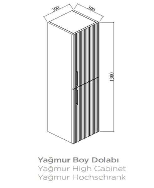 Karen Yağmur 80 cm Alman kahve Banyo Dolabı