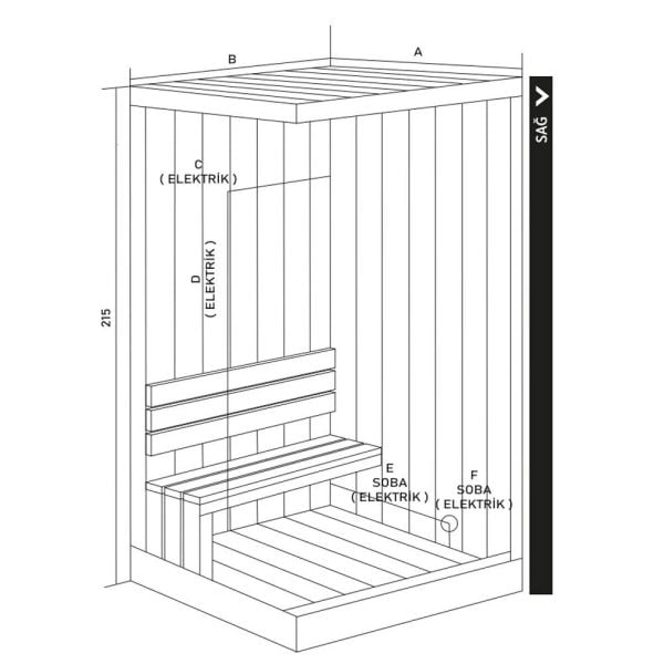 Shower Stark 100x180 cm Sauna