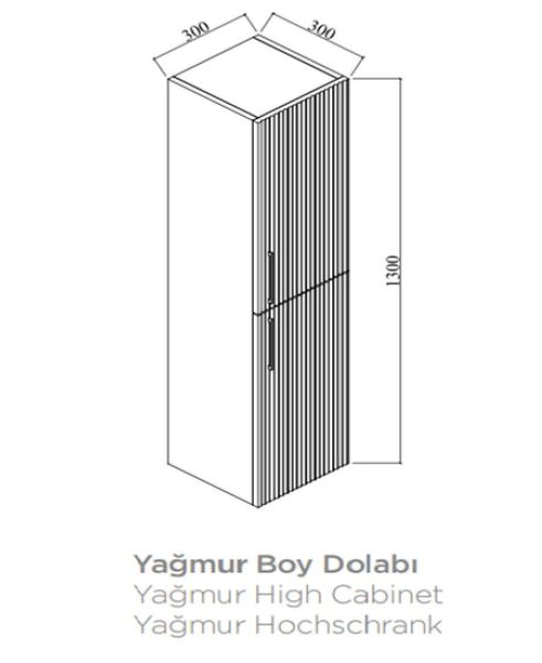 Karen Yağmur60 cm Alman kahve Banyo Dolabı