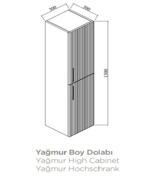 Karen Yağmur60 cm Alman kahve Banyo Dolabı