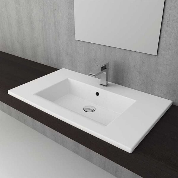 BOCCHI Milano Etajerli Lavabo 80 cm Mat Beyaz