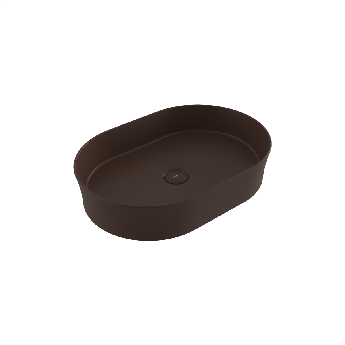 BOCCHI Sottile Slim Line Oval Lavabo 55 cm, Mat Kahve
