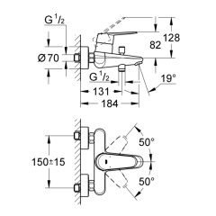 Grohe Eurodisc Cosmopolitan Banyo Bataryası